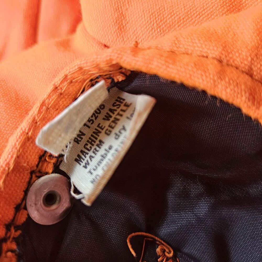VTG Edward Hyman Mens XL Orange Industrial Hunting Thermal Insulated Pants - Picture 14 of 16